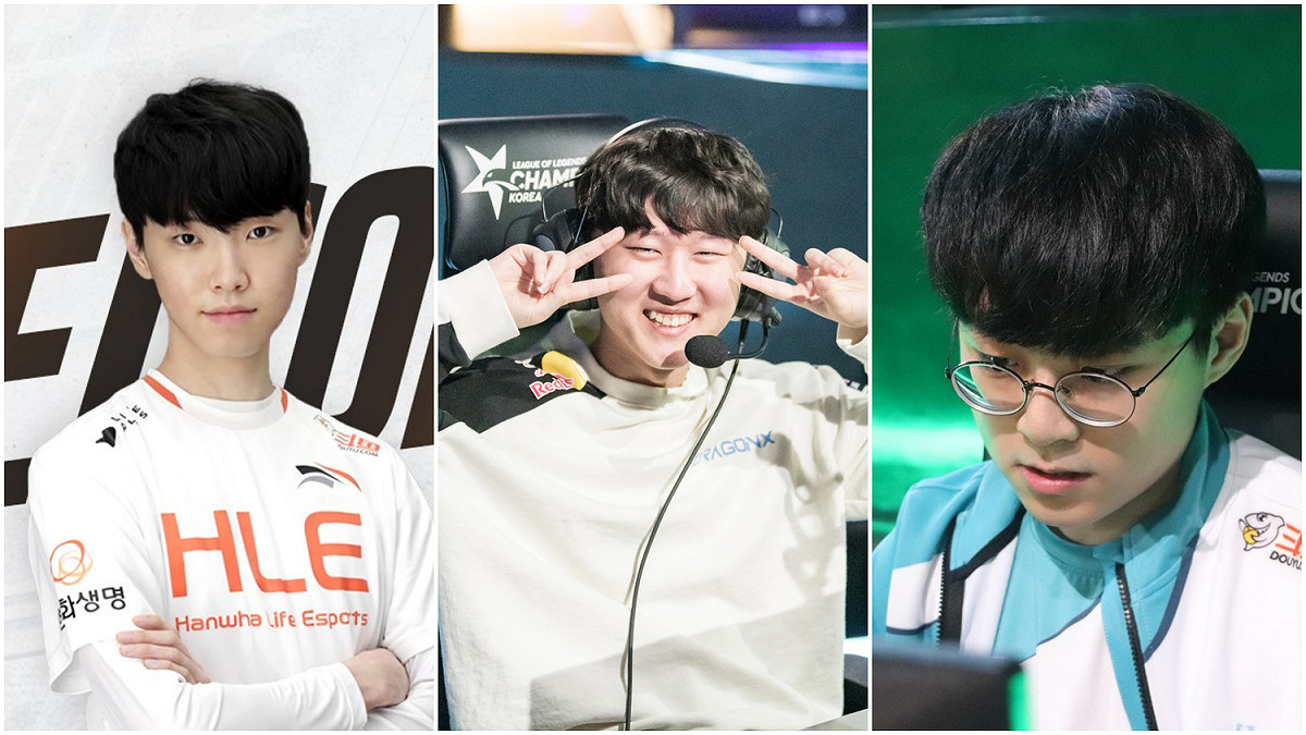 DK中路ShowMaker、DRX打野Pyosik、HLE中路Chovy同樣獲得1000分POG積分，共享「Player of the Split」殊榮。 圖：翻攝自HLE Twitter &amp; LOL Esports flickr／新頭殼合成圖