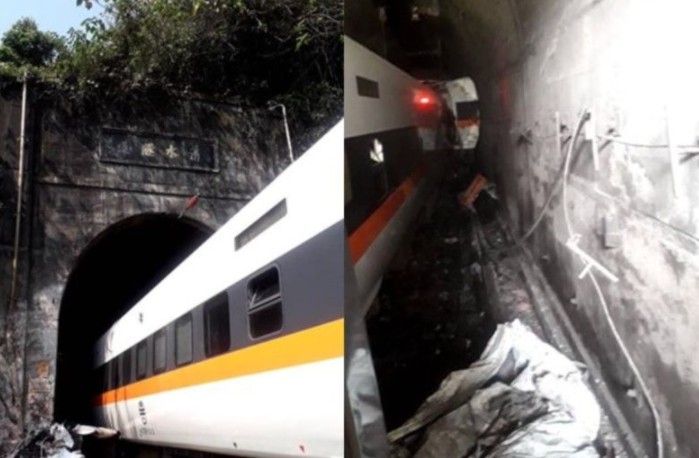 警消獲報後趕抵現場搶救，發現第8節車廂有10人失去心跳，目前正在全力搶救中。 圖：翻攝花蓮同鄉會