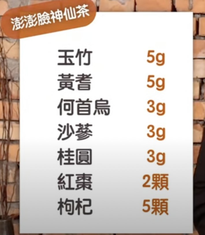 77老大分享變美的中藥茶飲。 圖：翻攝Youtube/77老大