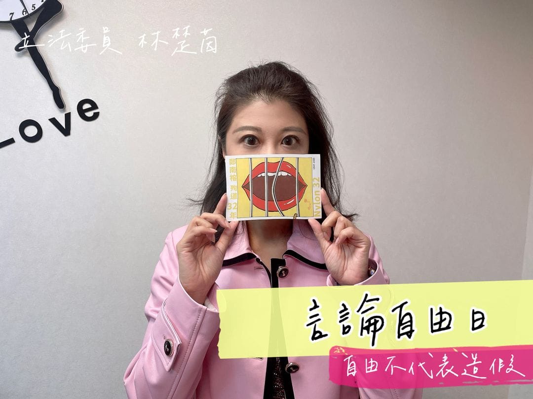 立委林楚茵強調，今天是言論自由日，但自由並不代表可以造假。 圖：翻攝自林楚茵臉書