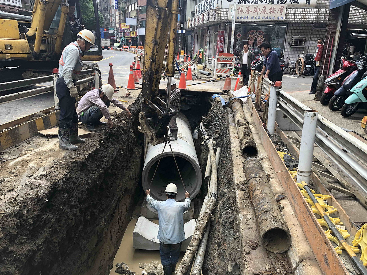 新北市永和區FG雨水幹線延伸工程，歷經736天，克服管線障礙萬難。 圖：新北市水利局提供