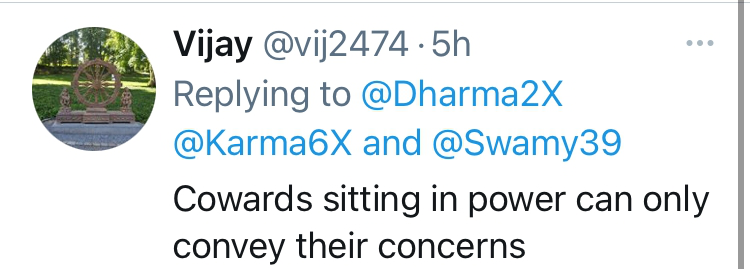 推特上一些印度網友表達了不滿。有人直呼 :「當權的懦夫」。 圖 : 翻攝自推特