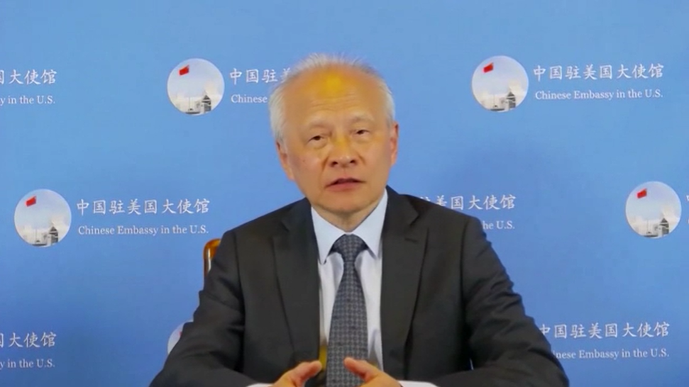 中國駐美大使崔天凱美東時間21日突發表「致全美僑胞的辭別信」，表示將於近日離任回國。 圖：翻攝自中國駐美大使館官網