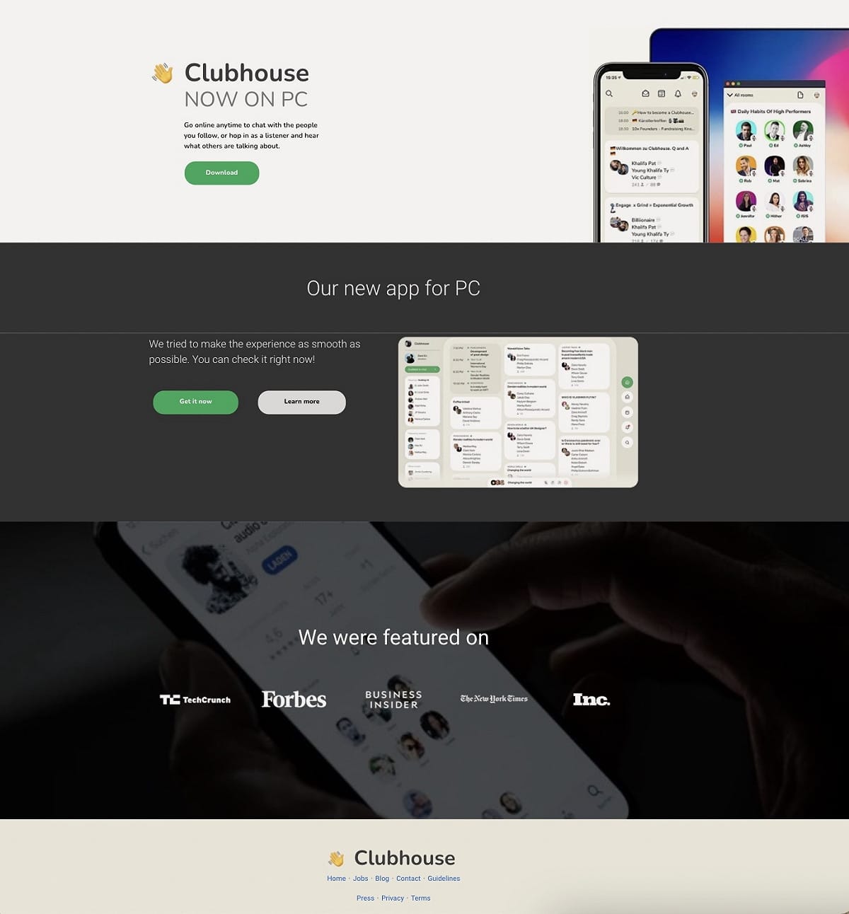 臉書上出現「Clubhouse」PC版假廣告。 圖：取自國外科技網站《Tech Crunch》