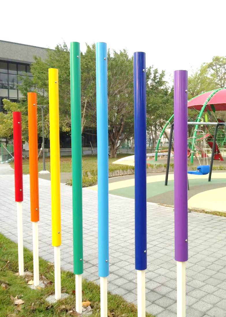 公園內設置七階音樂管。 圖：台中市政府／提供