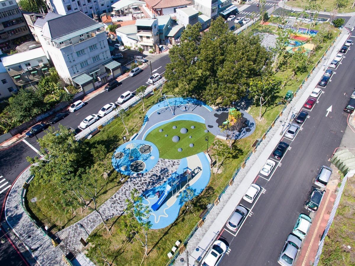 綠川在復興園道段新設水淨樂園。 台中市政府/提供