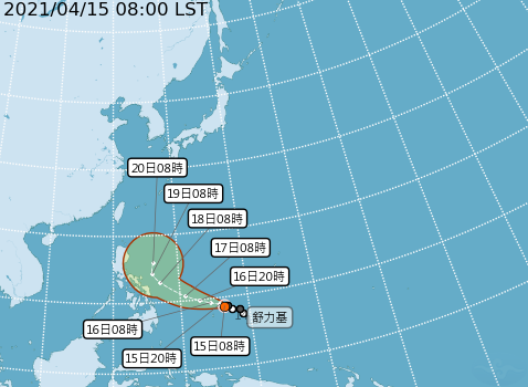 「舒力基」颱風最新路徑預測。 圖：中央氣象局／提供