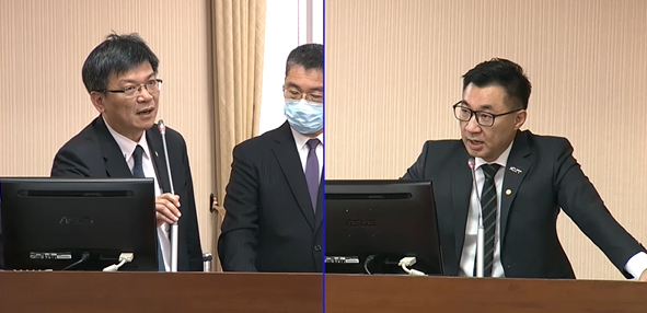 經濟部次長曾文生（左）今天在立法院內政委員會備詢，右為國民黨立委江啟臣。 圖：翻攝自立法院IVOD