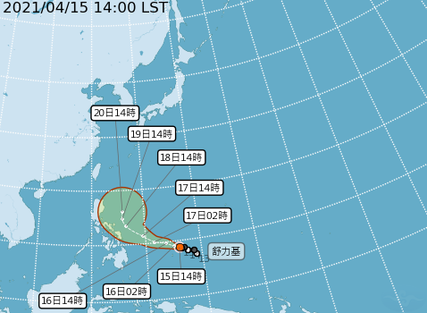 舒力基颱風最新路徑預測。 圖：中央氣象局／提供