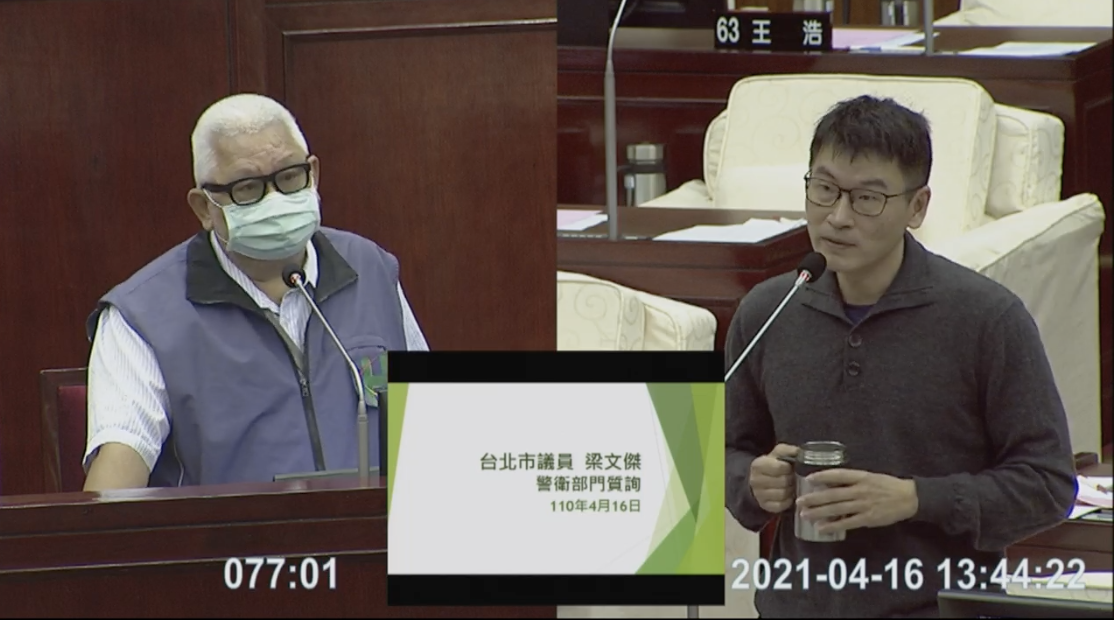 台北市立聯合醫院總院長黃勝堅（左）。 圖：翻攝台北市議會直播