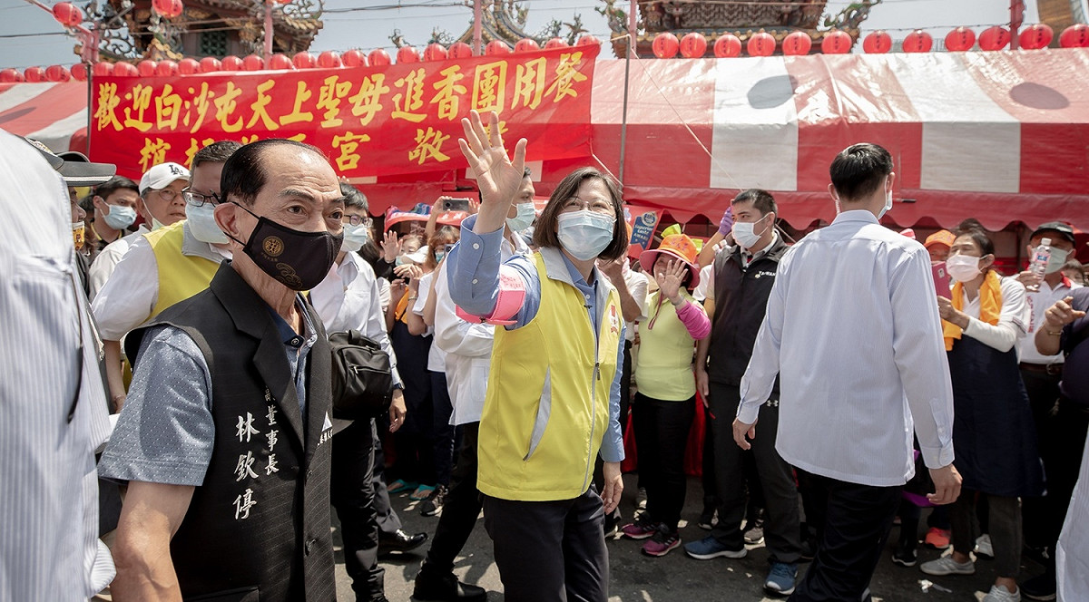 總統蔡英文參加白沙屯媽祖進香 圖：總統府提供