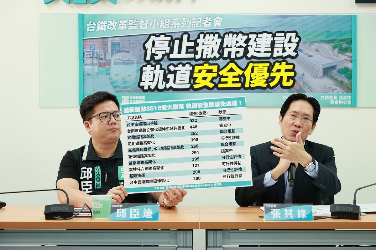 民眾黨團總召邱臣遠（左）、立委張其祿（右）。 圖：民眾黨團 / 提供