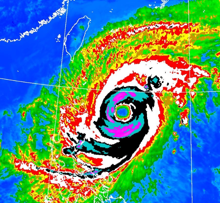 颱風舒力基預估明日最靠近台灣，受颱風外圍水氣影響宜蘭至台東、基隆、恆春都會出現降雨。 圖：中央氣象局／提供