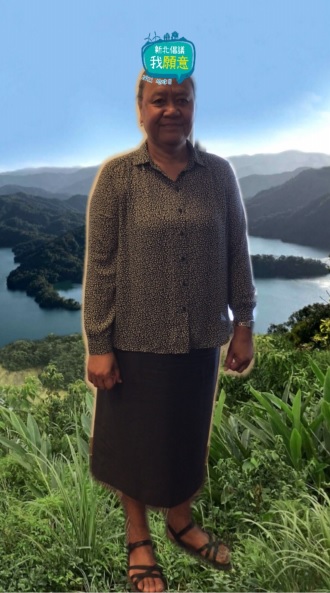 吐瓦魯涂莉梅大使(H.E. Limasene Teatu)。 圖：新北市環保局提供
