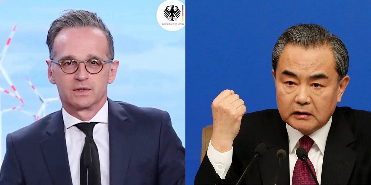 德國外交部長馬斯（Heiko Maas）週三與中國外交部長王毅進行線上會議，並在會前提前表示，歐盟長期把中國視作夥伴、競爭者與系統性對手，「從這3方面來看，都需要與中國建立強大、可持續的溝通管道」，與其脫鉤是錯誤做法。 圖：新頭殼合成