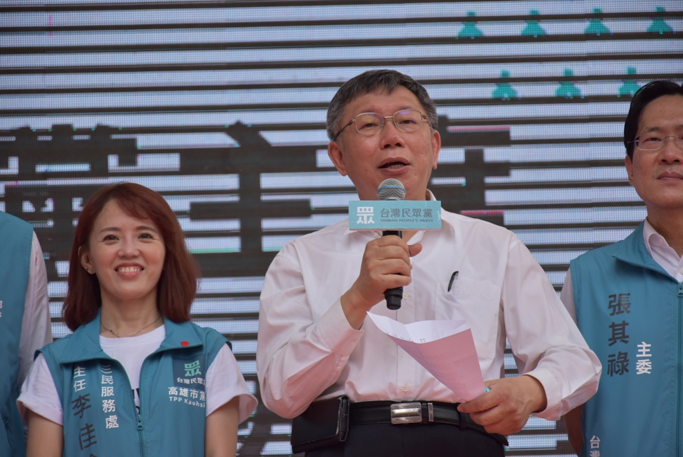 柯文哲今在高雄砲打中央疫苗搞鎖國政策。 圖：孫家銘/攝