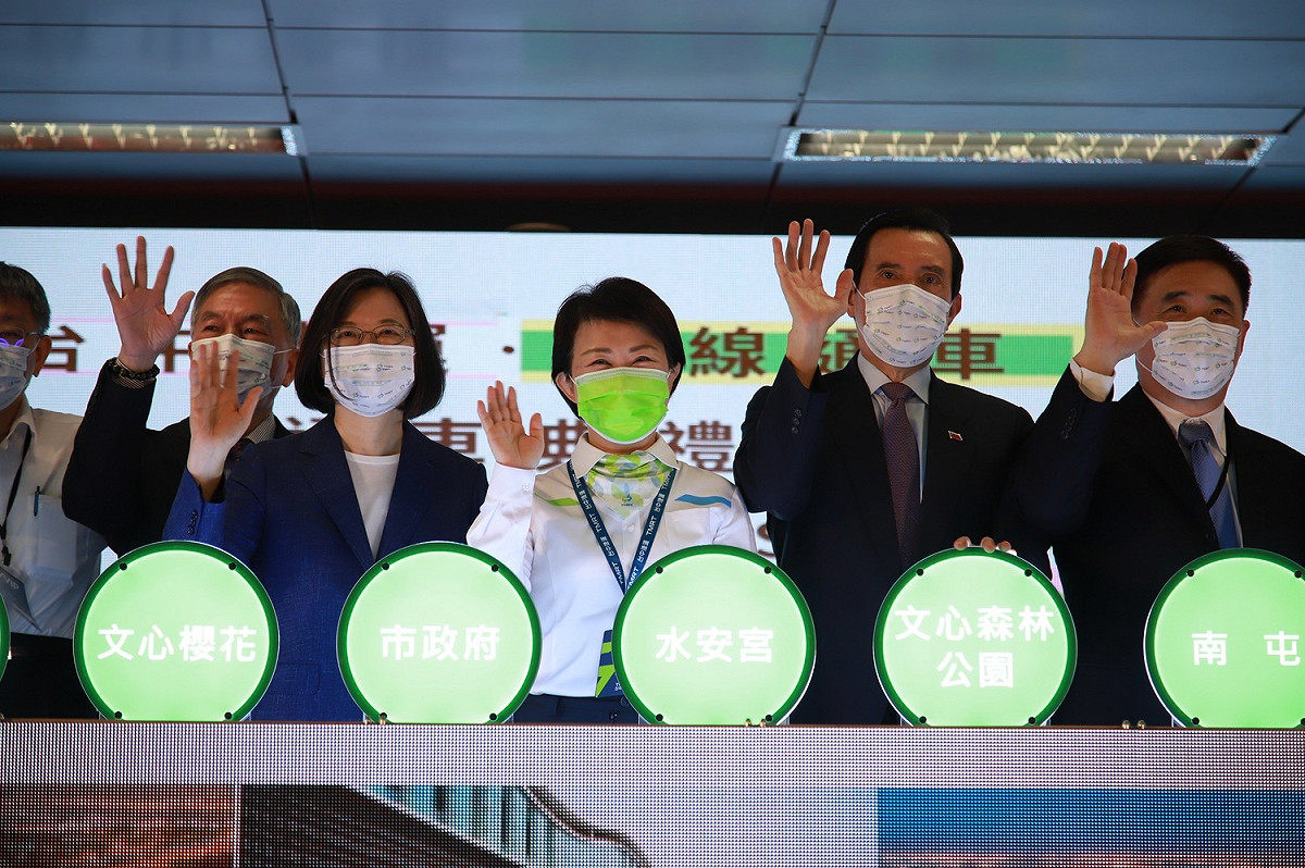 總統蔡英文出席台中捷運綠線通車典禮。 圖：台中市政府/提供