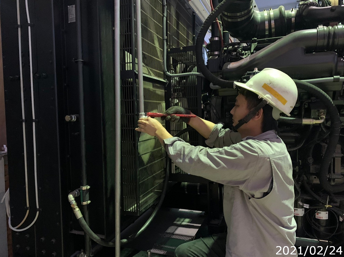 土城抽水站燃油管路配置。 圖：新北市水利局提供