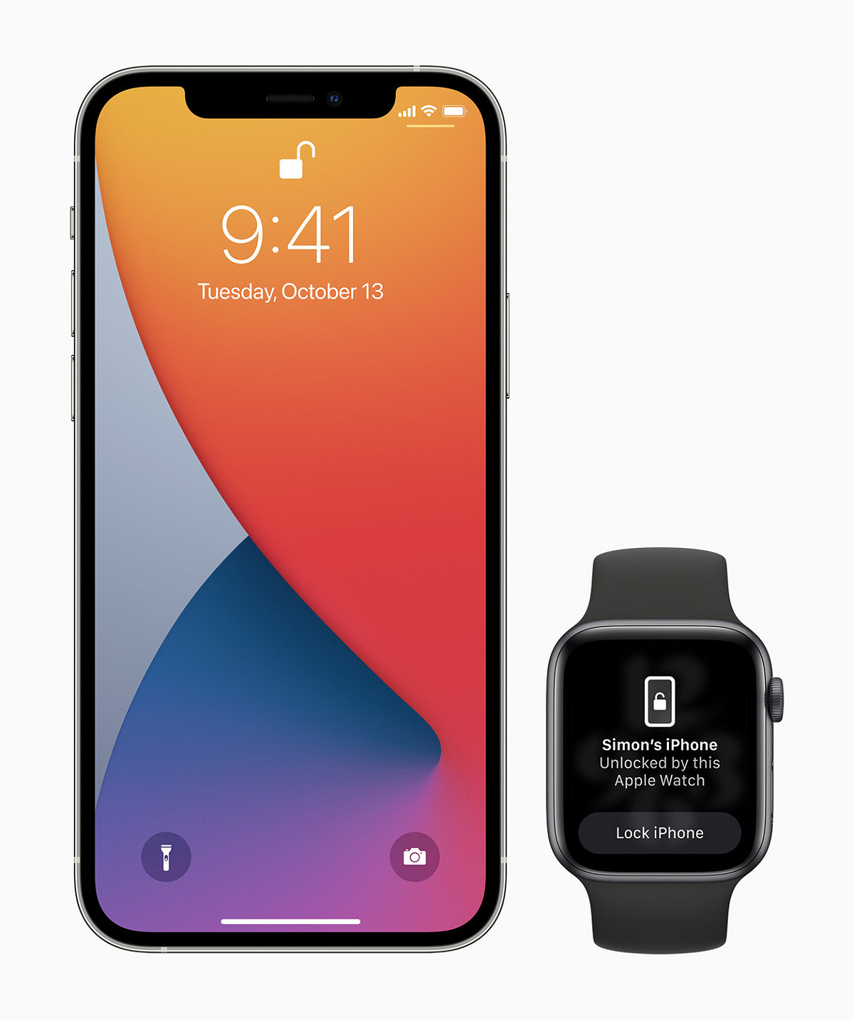 蘋果今天釋出iOS 14.5系統更新，其中一項新功能就是用Apple Watch解鎖手機。 圖：取自蘋果官網