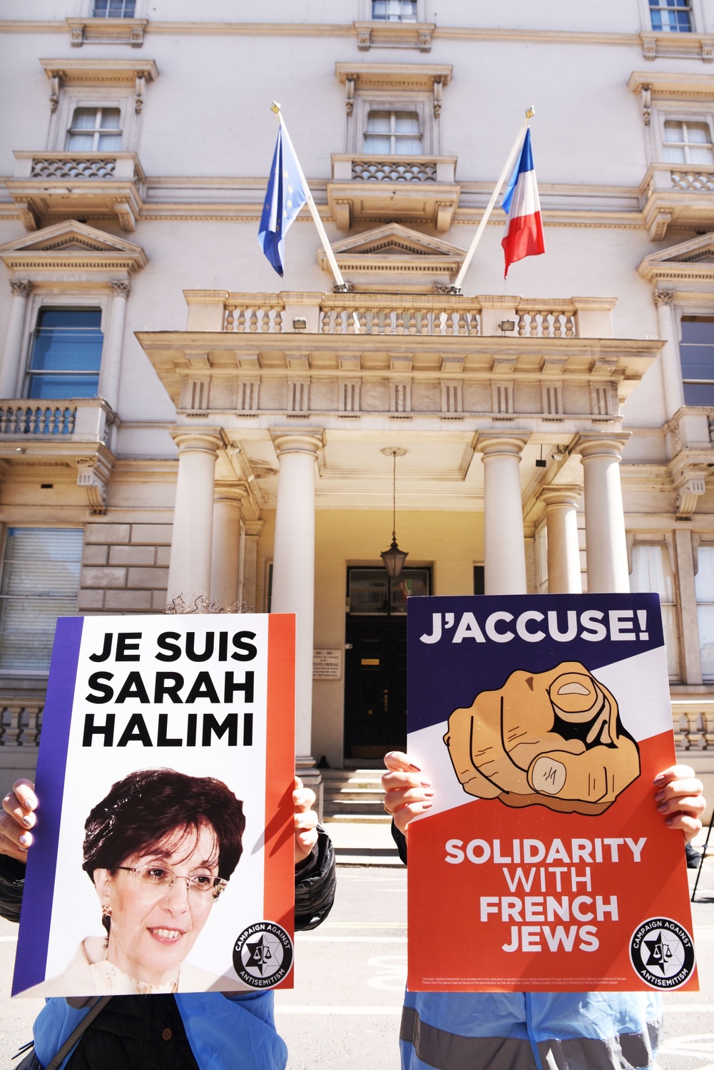 法國民眾不滿Sarah Halimi一案判決，上街遊行抗議。 圖：翻攝自Campaign Against Antisemitism推特
