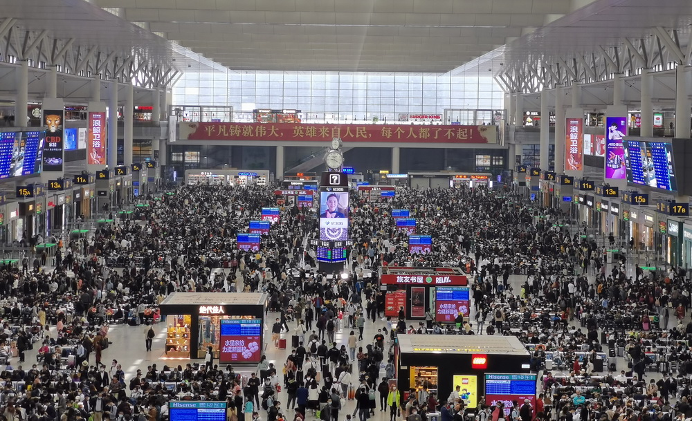 上海虹橋站候車大廳。 圖：取自中國鐵路上海局集團