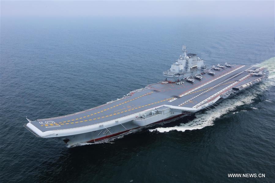 中共海軍航母「山東艦」。 圖：翻攝人民日報臉書