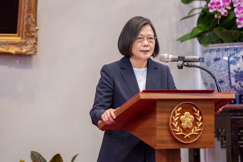 哈利法克斯國際安全論壇4日正式在推特發布影片宣布總統蔡英文（圖）為2020年「馬侃公共服務領袖獎」得主。（資料照） 圖：總統府提供