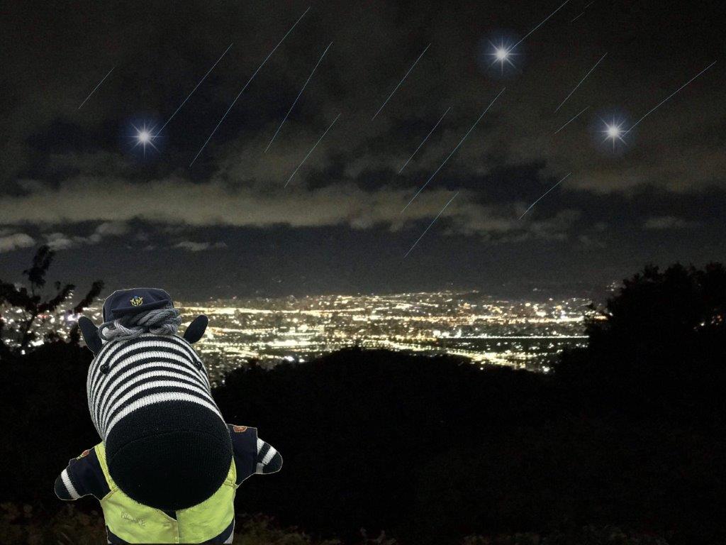 寶瓶座流星雨將在5/6凌晨達極大期。 圖：北市交通大隊／提供