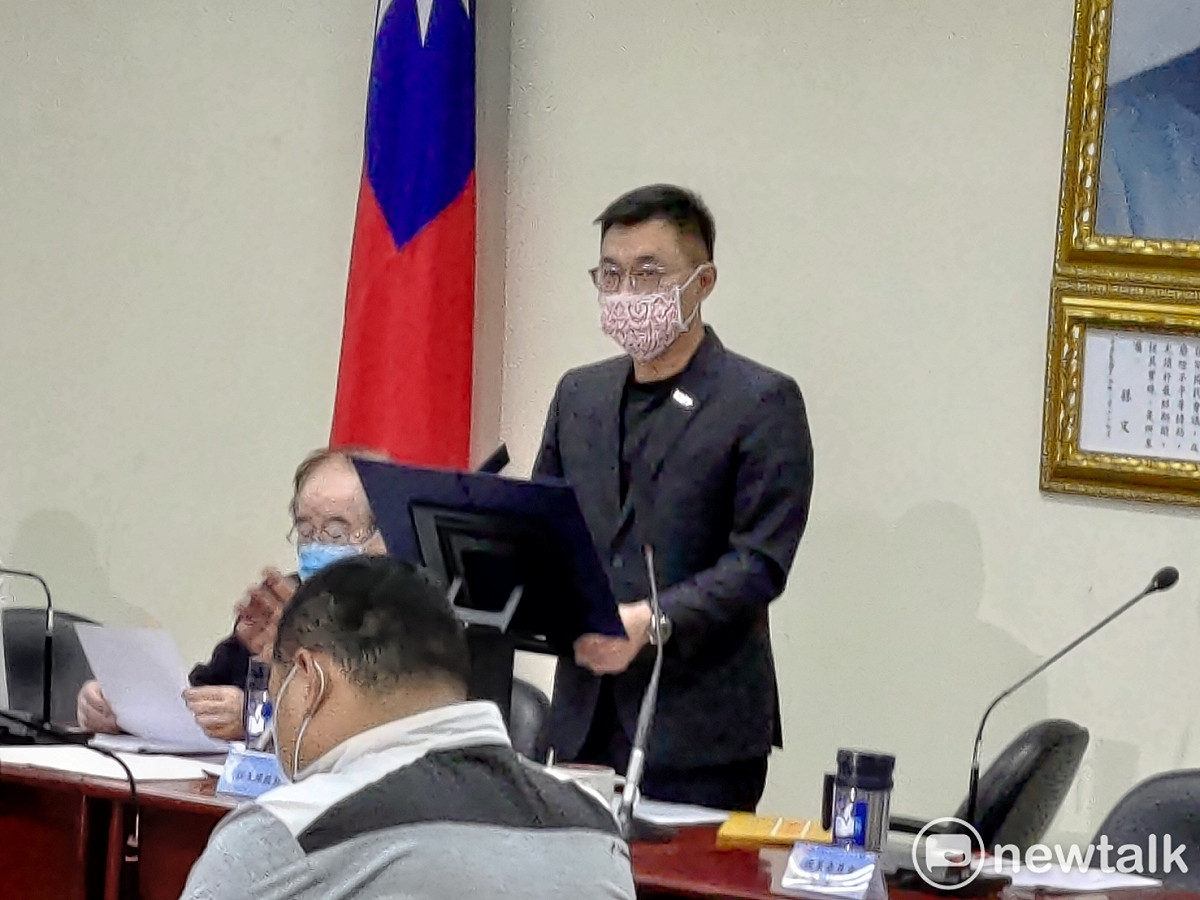國民黨主席江啟臣主持中常會。 圖：黃建豪/攝