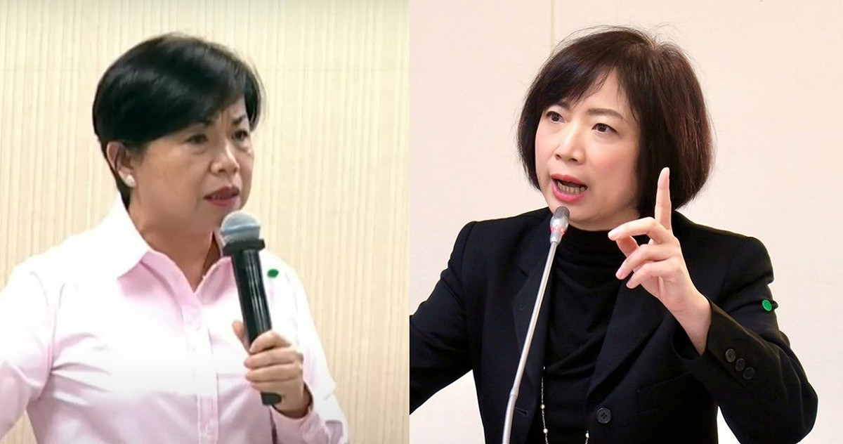 民進黨立委何欣純(右)今(5)日在經濟委員會質詢經濟部長王美花時，頻頻遭國民黨立委楊瓊瓔(左)打斷，兩立委為台中火力發電廠燒燙燙，是否成為中部不下雨的主因，雙方互嗆互不相讓。 圖/新頭殼合成；取自國會頻道、何欣純臉書