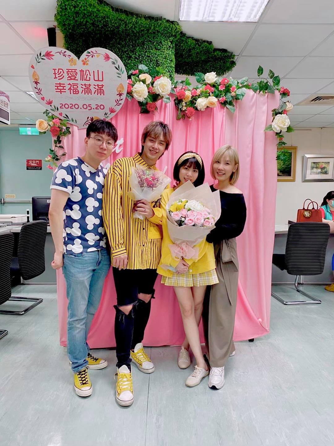 田亞霍和交往5年的女友早在去年5月就登記結婚。 圖：翻攝自田亞霍臉書