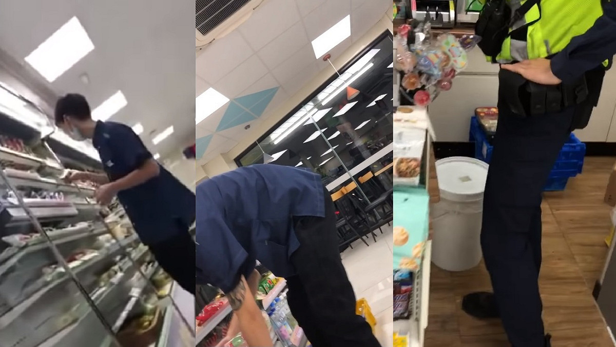 男子不滿超商店員未扶正飲料，一言不合開戰學歷。 圖：翻攝自爆料公社分享版