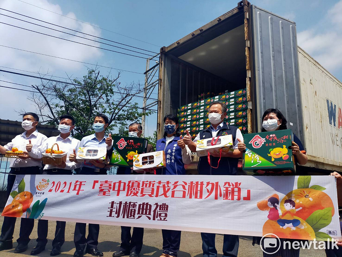 台中茂谷柑銷往中國，今天舉行封櫃典禮。 圖:唐復年/攝