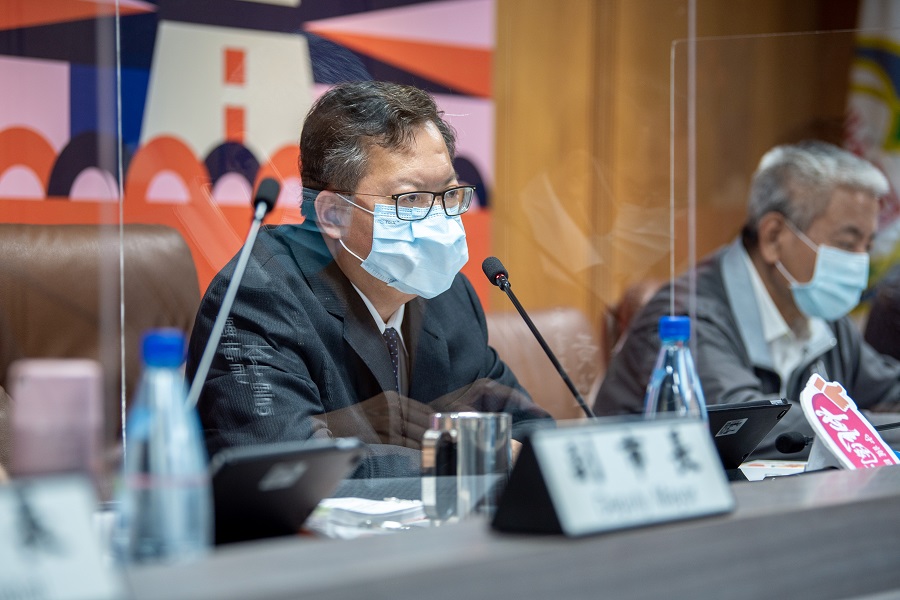 桃園市長鄭文燦今（6）日主持「桃園市第27次抗旱應變會議」，呼籲各單位提高節水率、盤點備援水源。 圖：桃園市政府/提供