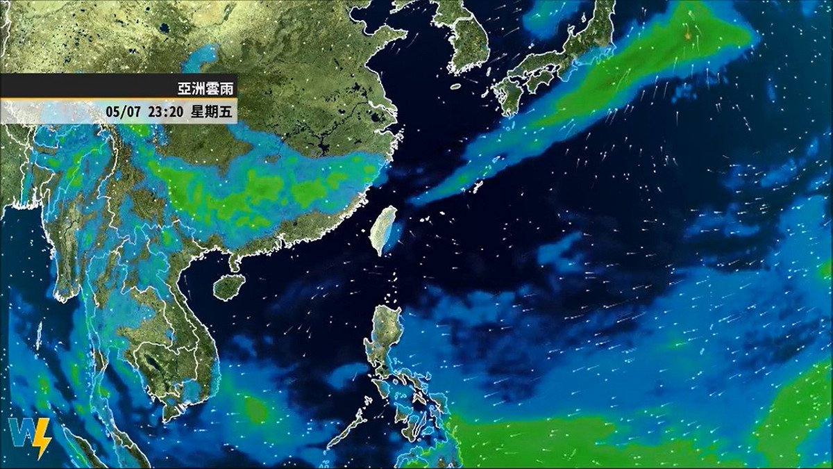 梅雨鋒面目前在台灣北方，彭啟明擔心恐會跳過台灣直接往日本韓國發展。 圖：翻攝自彭啟明臉書