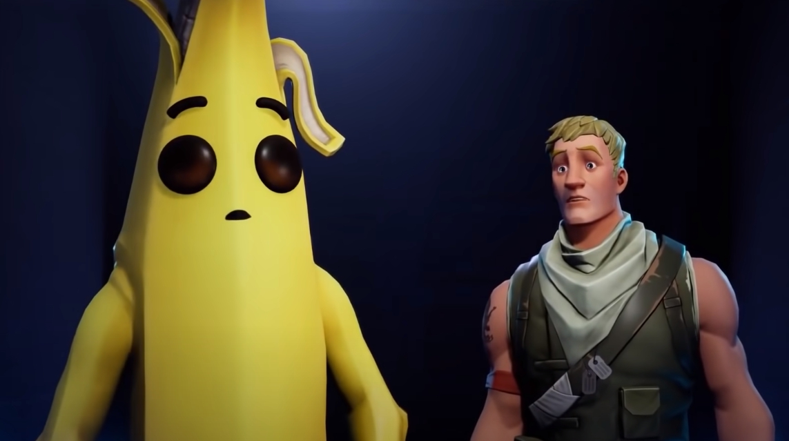 蘋果以《要塞英雄》中的香蕉人Peely諷刺Epic Games平台上存在色情內容。 圖：翻攝自Fortnite