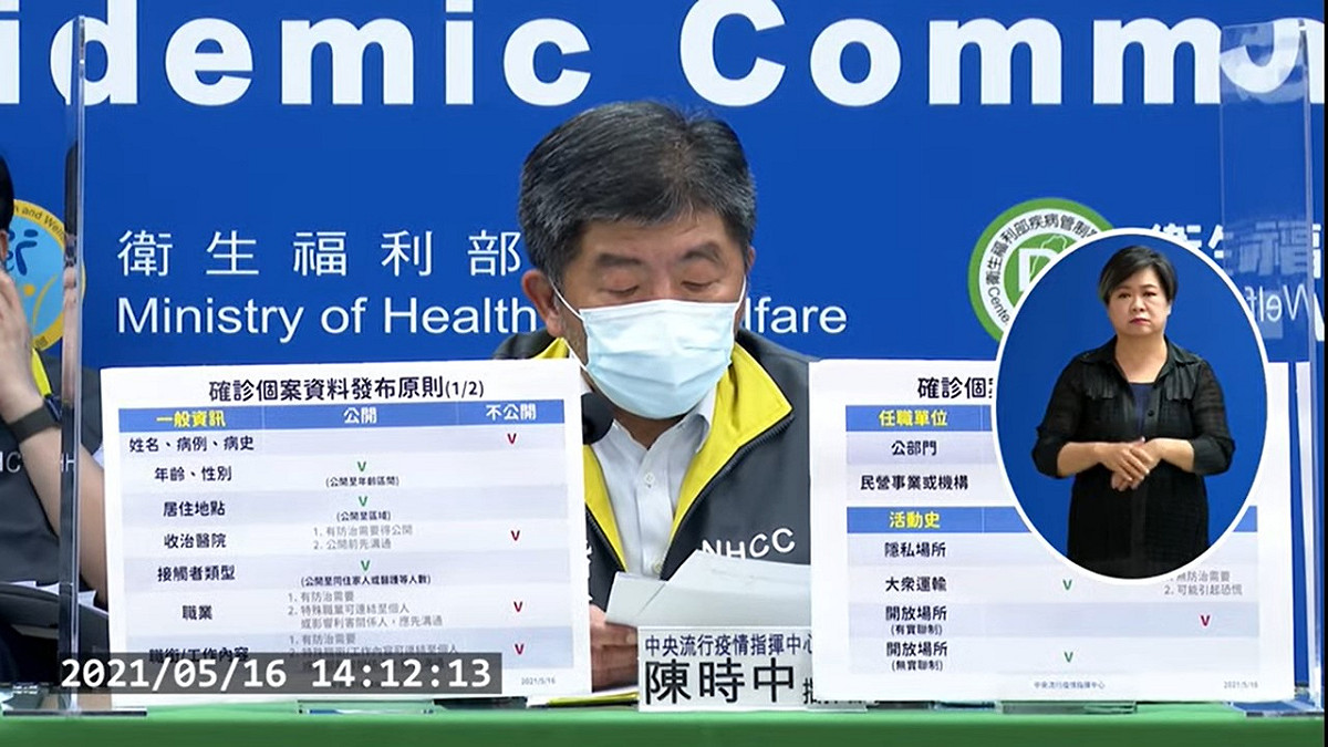 確診人數不停飆升，指揮中心授權地方政府公布足跡。 圖：翻攝自指揮中心直播畫面