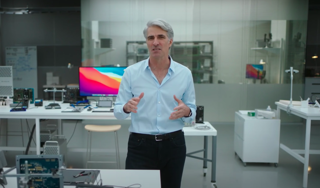 蘋果軟體工程副總裁費德里吉（Craig Federighi）坦承，Mac存在大量惡意程式。 圖：擷取自Apple Youtube