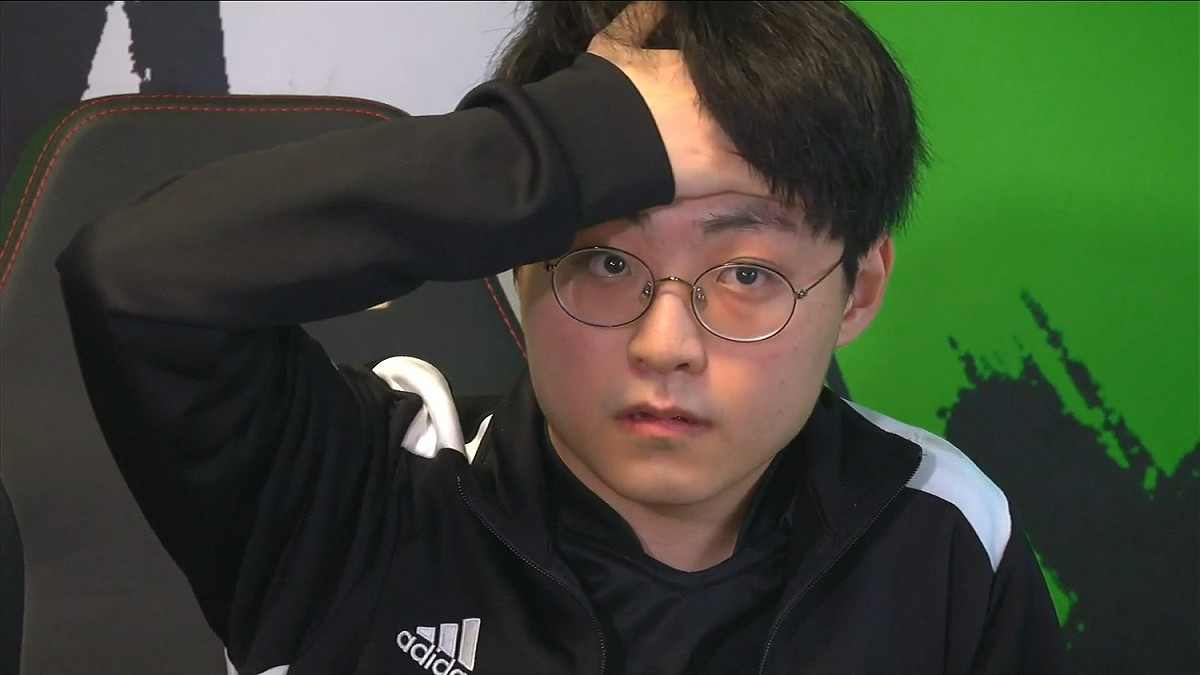在DK與MAD鏖戰五局後，ShowMaker接受英文台的訪問。 圖：翻攝自LoL Esports