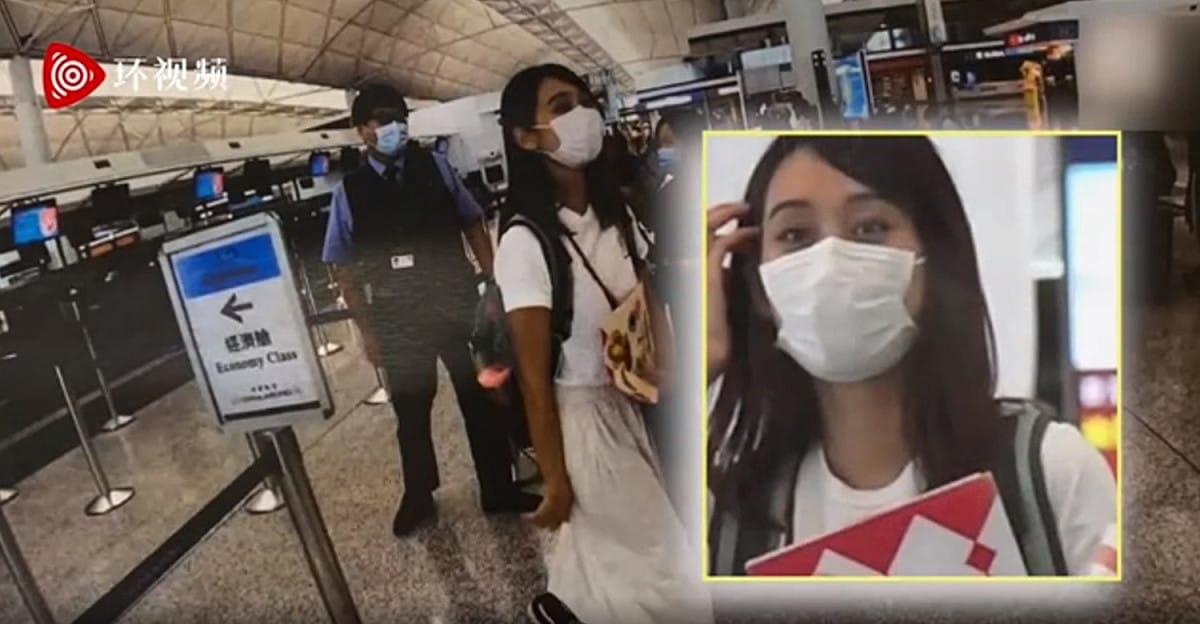 中共官媒環球網引用親中港媒《東方日報》報導，指2019年「爆眼少女」，在2020年即「健康」飛往台灣。