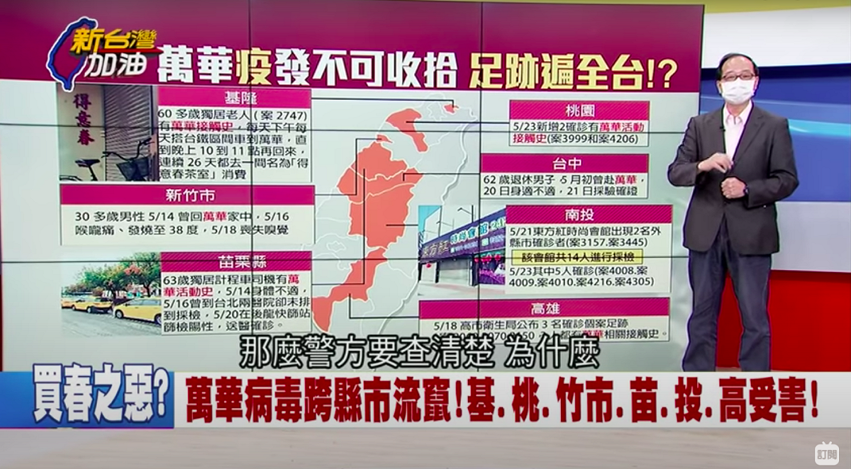 媒體下標題稱「萬華病毒」，挨批帶風向。 圖：翻攝新台灣加油YouTube