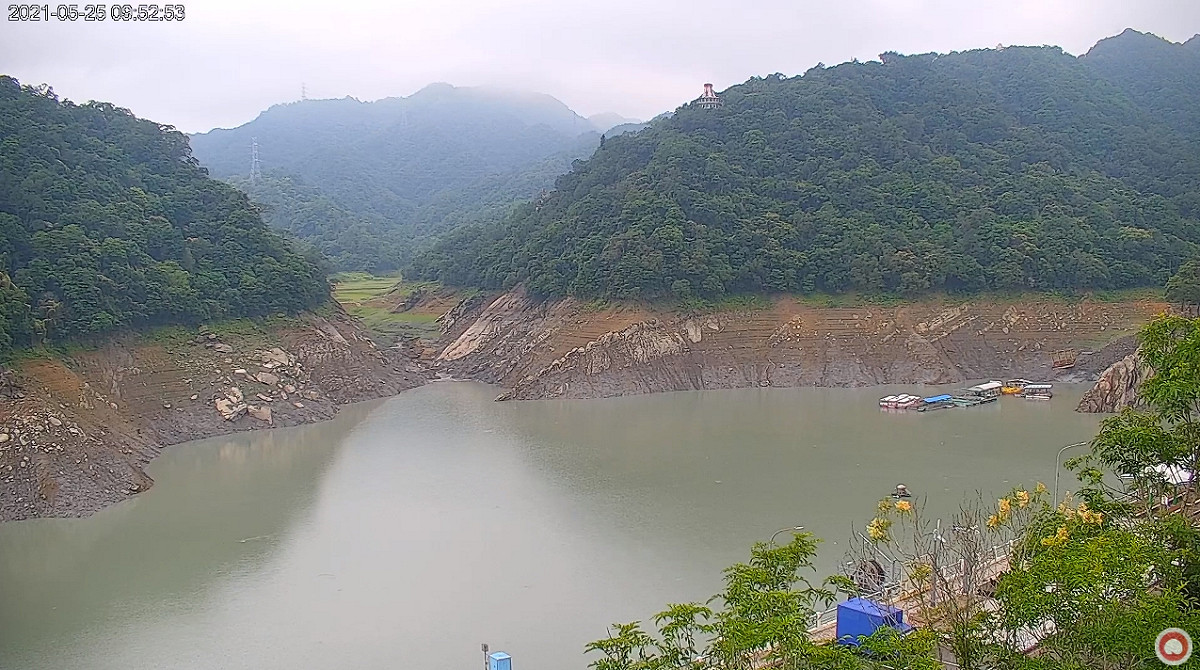 石門水庫蓄水量重回10.2%。 圖：翻攝桃園市觀旅局即時影像