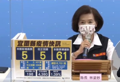 宜蘭縣長林姿妙。 圖：翻攝林姿妙臉書直播