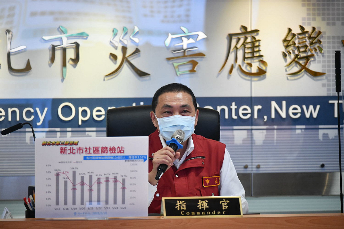 侯友宜認為疫苗分配要有部署作戰熱區的觀念，守住一級戰區防堵疫情向外擴散。 圖：新北市政府/提供
