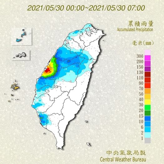 氣象局公布累積雨量。