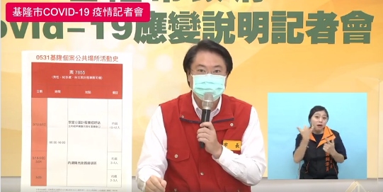 基隆市長林右昌今天下午舉行疫情記者會。 圖：翻攝林右昌臉書