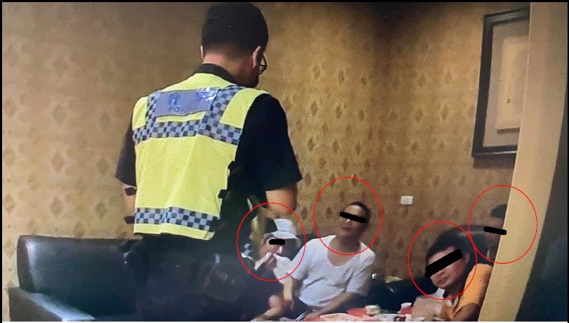 彰化警方到養生會館稽查。 圖 : 彰化縣政府/提供