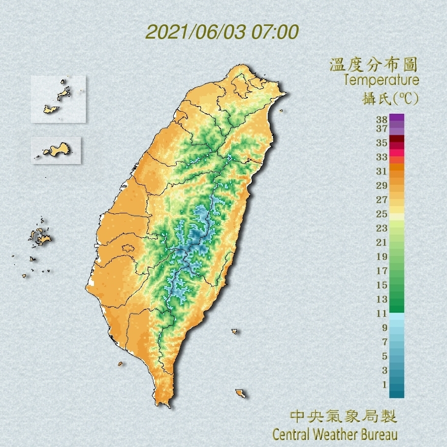 全台今天都是晴朗炎熱天氣，又要漸漸被高溫熱成烤番藷了。 圖：中央氣象局/提供