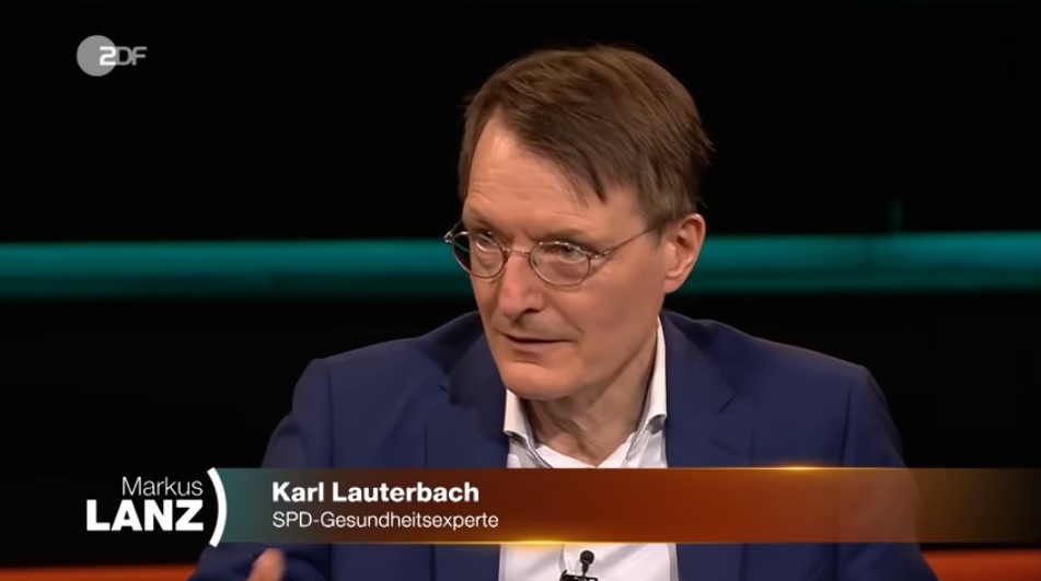 德國社民黨議員、公衛專家勞特巴赫參加德國知名政論節目「Markus Lanz」，坦言台灣未能購買疫苗「除了政治理由，難有其他解釋」。 圖：翻攝自YouTube/ZDFheute Nachrichten影片