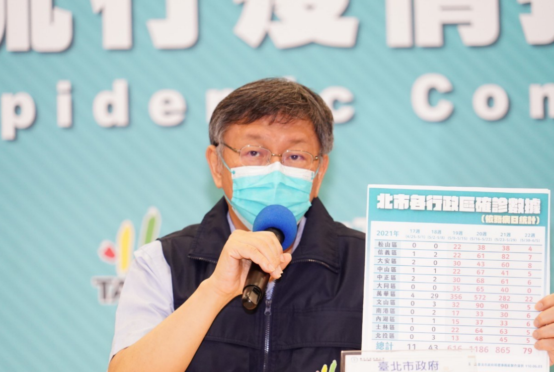 柯文哲表示，在家戴口罩很困難，但呼籲市民在家吃飯不要共餐。 圖:北市府提供